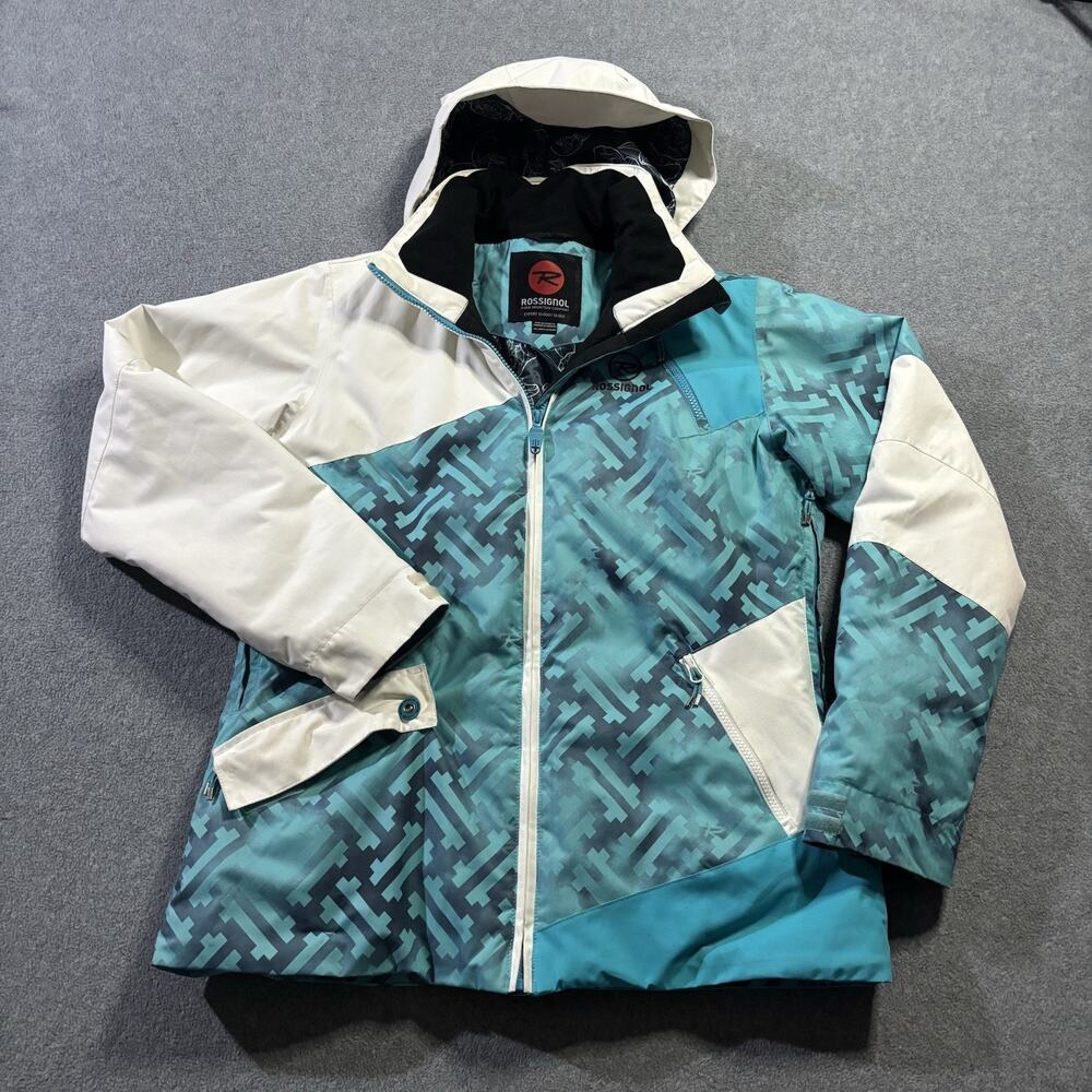Rossignol FS Freeze Ski Snowboard Jacket Women’s Large Geometric Teal White